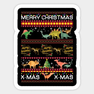 Saurus Christmas T shirt Funny For Cat Lovers Sticker